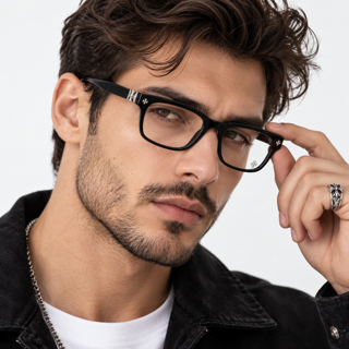 فریم عینک طبی مستطیلی کروم هارتز chrome Hearts